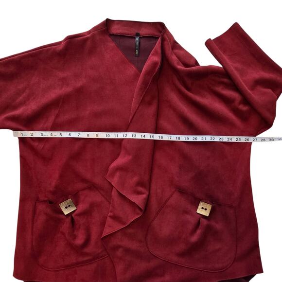 IC by CONNIE K Open Front Cardigan Jacket size XL, Square Botton Pockets - Picture 9 of 10